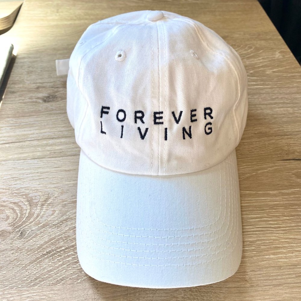 Brand New! "Forever Living" White Embroidered Hat